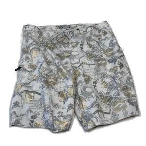 LRG Lifted Research Group Men's Asian-Inspired Graphic Print Swim Trunks